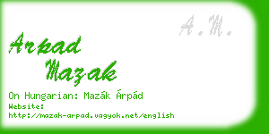 arpad mazak business card